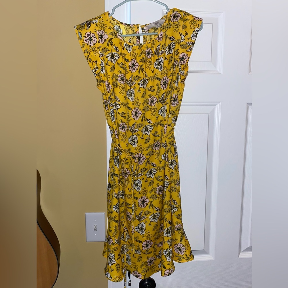 LOFT yellow floral dress